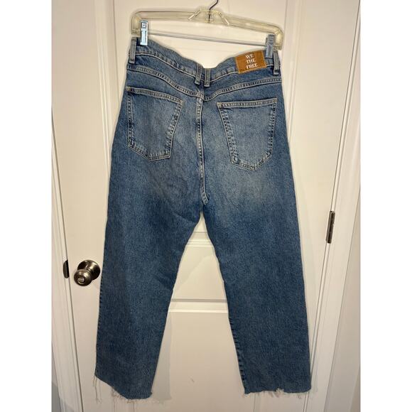 Free People We The Free Risk Taker Mid Rise Jeans Raw Hem Medium Wash 30 - Picture 8 of 11